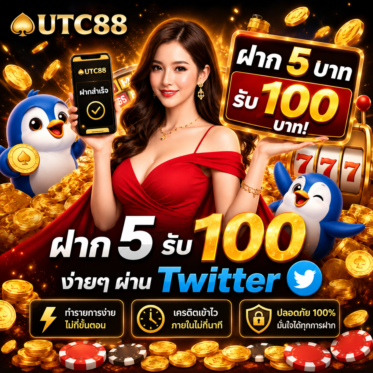 ฝาก 5 รับ 100 Twitter